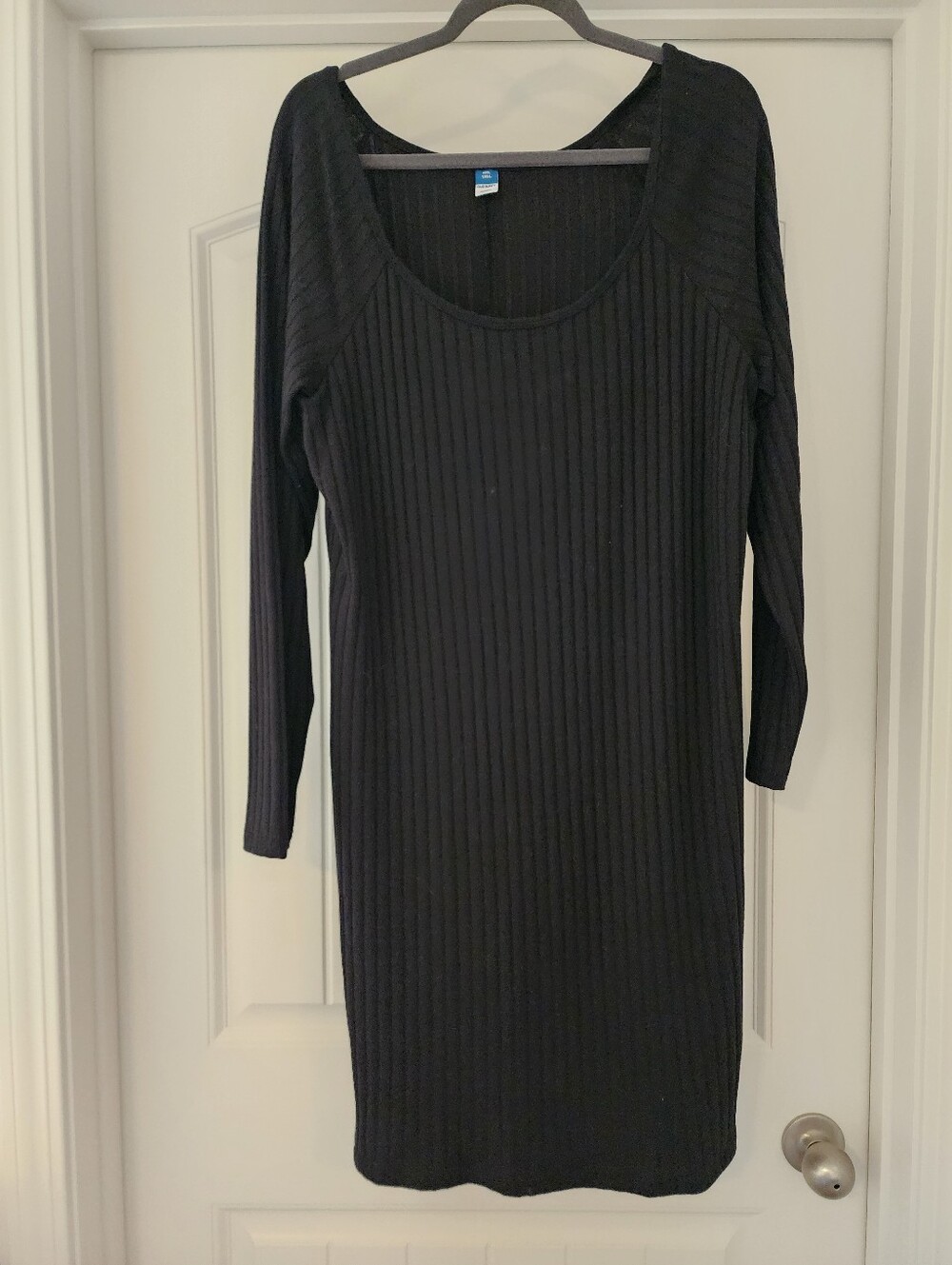 Old Navy XXL TALL Women’s Black Ribbed Knit Long Sleeve Dress Capsule Minimalist